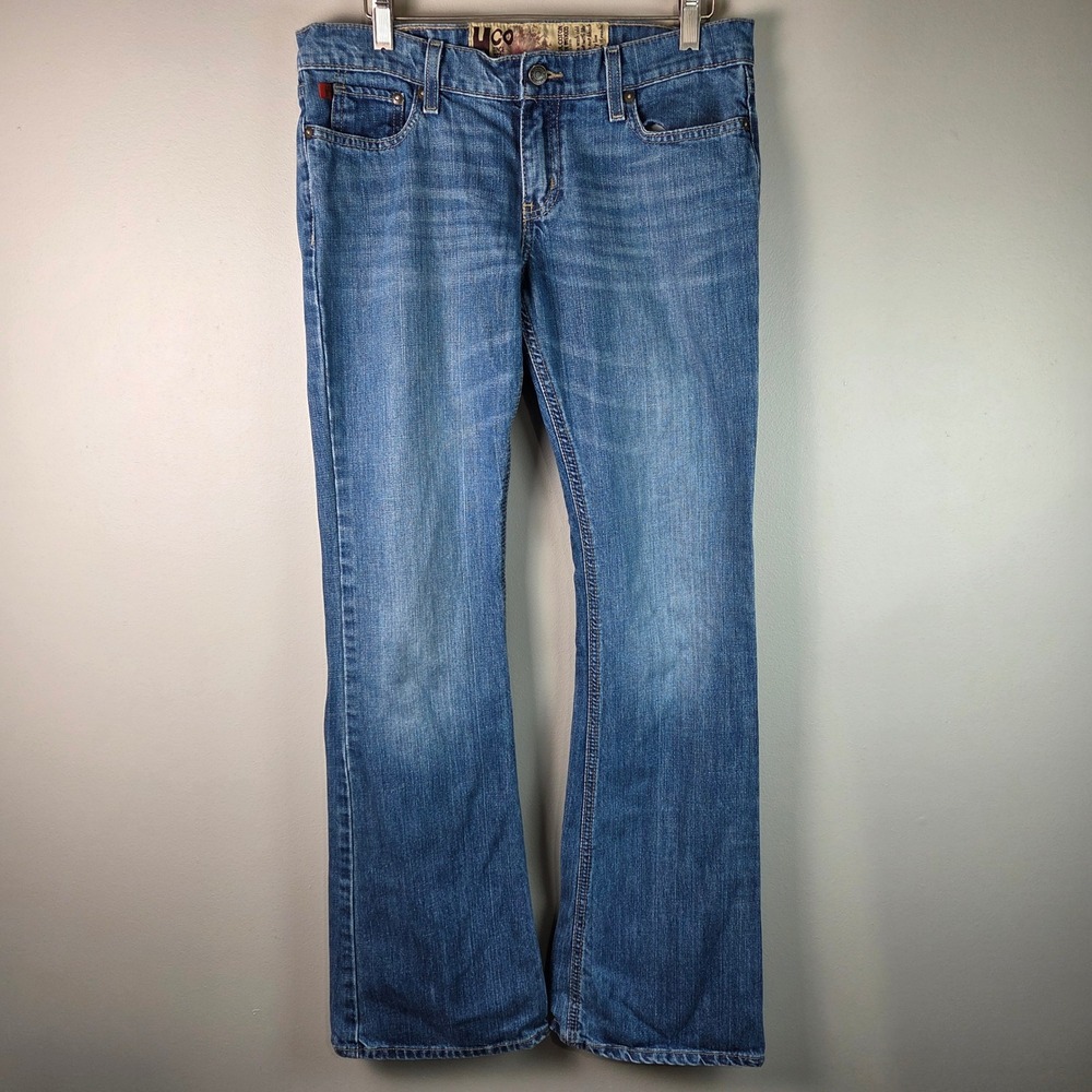 Hollister Flare Jeans Womens 7R Blue Good Y2K Low Rise Denim Pants 100% Cotton